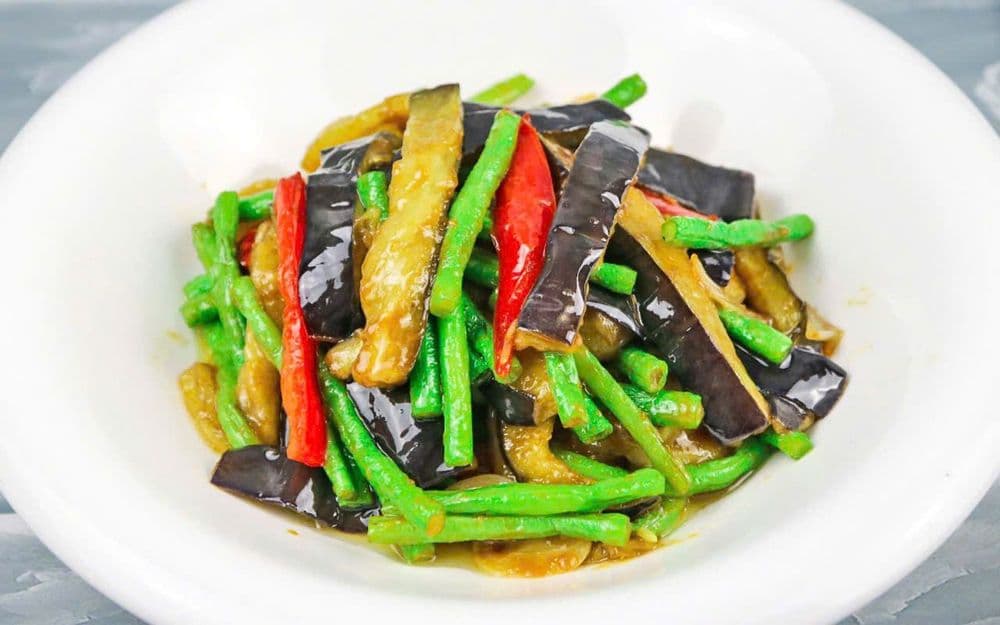 Cà tím xào đậu cove